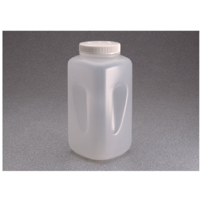 大广口方形瓶，高密度聚乙烯；白色聚丙烯螺旋盖，4L容量，6/箱，2123-0010，Nalgene，Thermofisher，赛默飞世尔