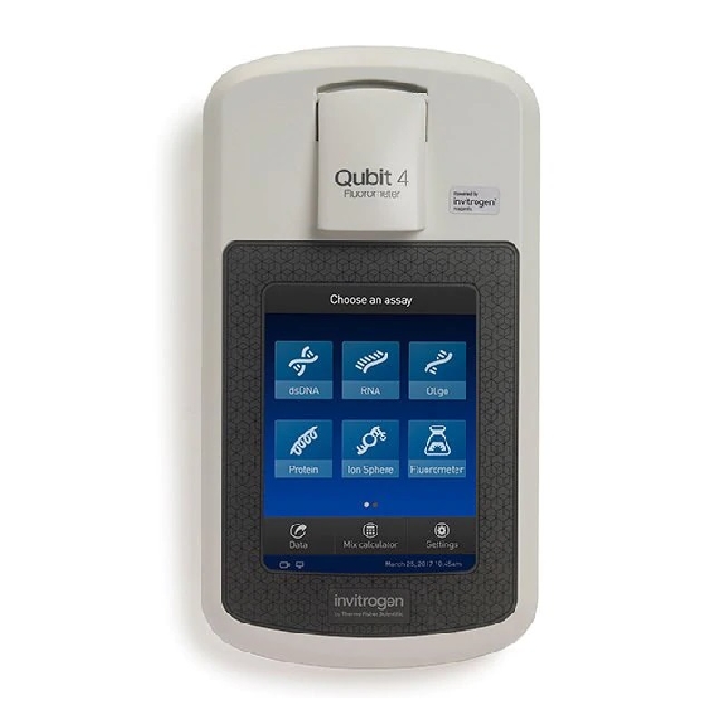 荧光检测仪，Q33226，1.Qubit™ 4荧光计，一个 2. 电源线一个及4种插座转换接头 3. Qubit™ 4 U盘（包含英文说明书），一个 4. Qubit™ 4 USB数据线，一个 5. Qubit™ 4荧光计快速说明（QRC），一个 6. Certificate of Conformity (COC), 一个 7. Qubit™ 4屏幕擦拭巾，一个，赛默飞世尔