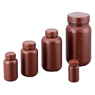 PE制标准规格瓶 （圆柱形・遮光），容量:250ml，规格:广口(带内塞)，2-5077-02，AS ONE，亚速旺