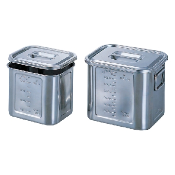 不锈钢方形罐 （带刻度），10，容量（l）:0.6，内部尺寸（带盖）（mm）:100×80×85，4-1006-01，AS ONE，亚速旺