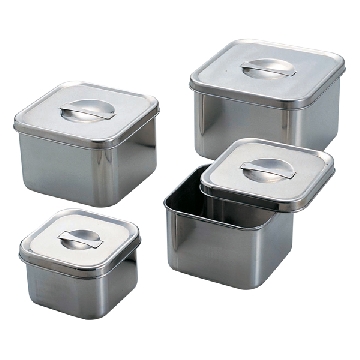 不锈钢方形罐 ，No.0，容量（l）:约0.6，内部尺寸（mm）:100×100×70，5-186-01，AS ONE，亚速旺