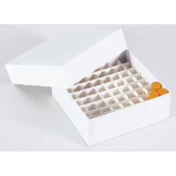 经济型纸制冻存盒 ，尺寸（mm）:134×134×47，存放数:64支，CC-4602-01，AS ONE，亚速旺