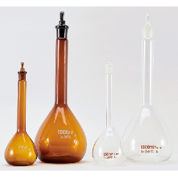 ASONE经济型棕色容量瓶 （A级），4212-0025-15，容量（ml）:25，容许误差（ml）:±0.03，CC-4186-03，AS ONE，亚速旺