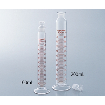 具塞量筒 200mL(附有检查报告)，61-9589-87，AS ONE，亚速旺