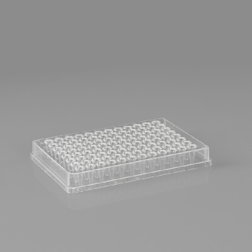 PCR板，0.1ml 96 孔板，全裙边，PP，白边，透明孔，10/盒, 10盒/箱，PCRP-10FS，铂杰