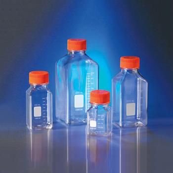 Corning 500mL Square PET Storage Bottles with 45mm Caps ,12/pk，2pk/CS.，12个/包/2包/箱，型号431532，Corning，康宁