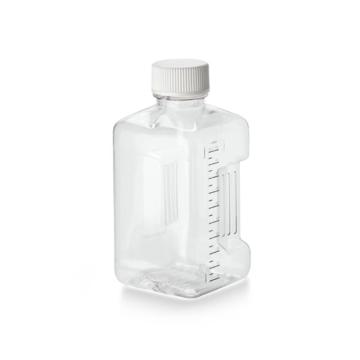 5L生物存储容器瓶，聚对苯二酸乙二醇酯共聚物；硅胶压线聚乙烯瓶盖，6/箱