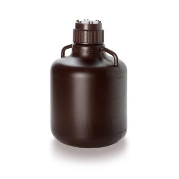 NALGENE琥珀色细口大瓶，琥珀色高密度聚乙烯；琥珀色聚丙烯盖，10L容量