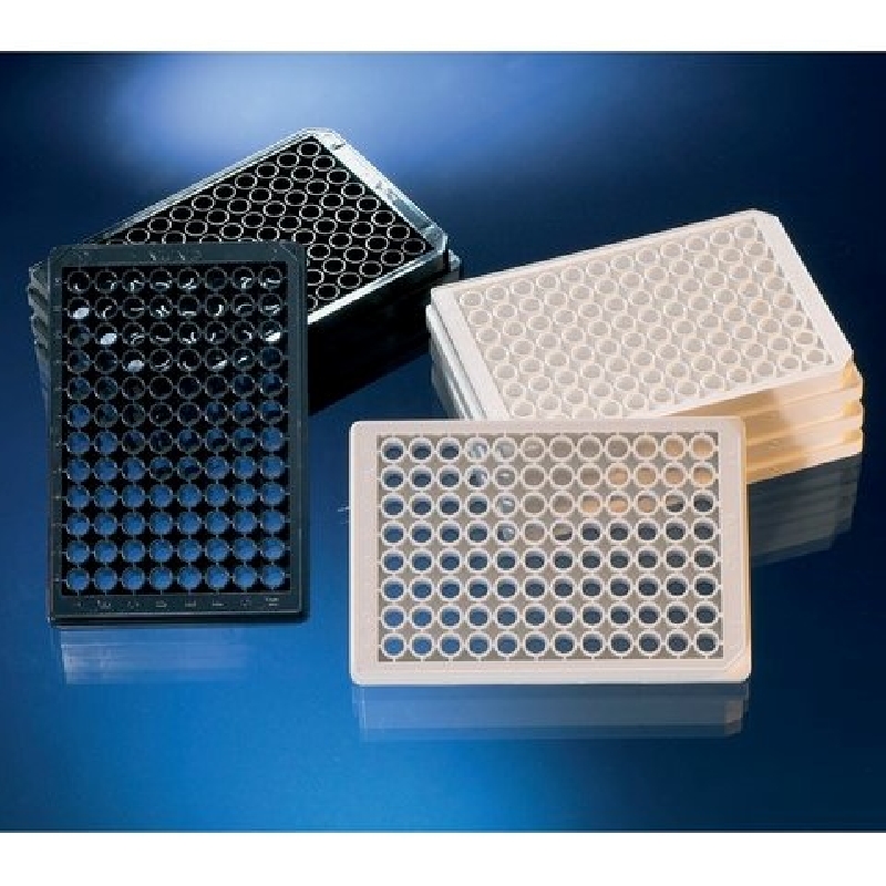 Nunc96孔底透微孔板，聚苯乙烯/盖玻片底，外部尺寸128*86mm,数量每包/箱6/30,颜色，白色，玻璃厚度，1.5，表面类型，细胞培养