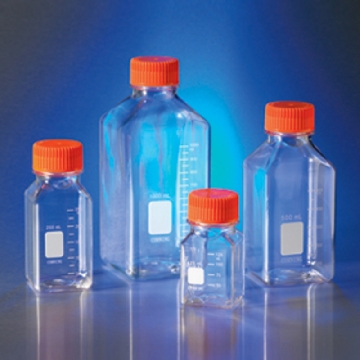 Corning 250mL Square PET Storage Bottles with 45mm Caps ,12/pk，2pk/CS.，12个/包/2包/箱，型号431531，Corning，康宁