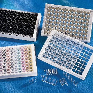 标准条板，8孔，平底，透明，中结合，无盖，用于酶联免疫检测，散装，25个/包/4包/箱，PLT,96WL,STRIPWELL,1X8,CLEAR,FB,MB,NS,BK,25/100，型号2593，Corning，康宁
