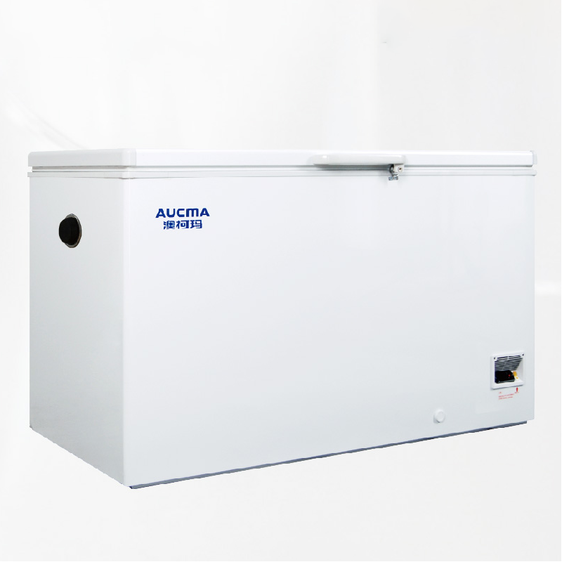 低温冷柜，DW-40W390，卧式；有效容积：390升；篮筐：2个；外形尺寸(宽深高）：1412x710x838mm；内部尺寸(宽深高）：1247x504x661mm，AUCMA，澳柯玛