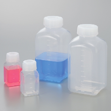PFA试剂瓶 （方形），容量:广口500ml，口内径×盖子外径×瓶径×总高（mm）:φ44.0×60×71.5见方×148，3-1568-03，AS ONE，亚速旺
