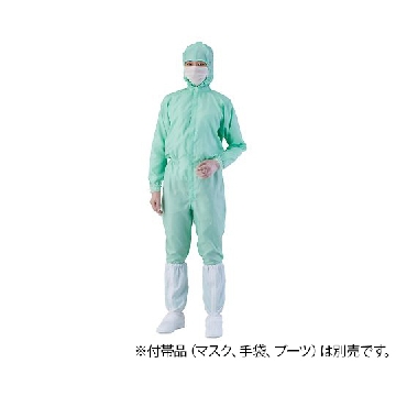 绿色防污染兜帽连体服 (AS1403 男女通用)S，4-2372-04，AS ONE，亚速旺