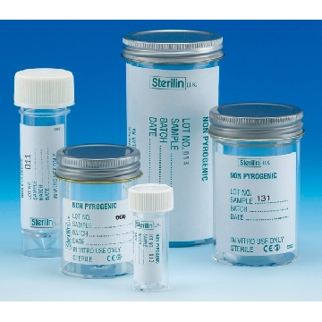 Sterilin™ 60mL无热源容器，金属盖，聚苯乙烯材质，印刷标签，无菌，300/箱，125PYR，Thermofisher，赛默飞世尔
