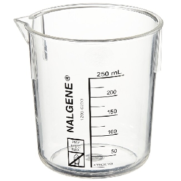Griffin低型烧杯，聚甲基戊烯，250ml容量，24/箱，1203-0250，Nalgene，Thermofisher，赛默飞世尔