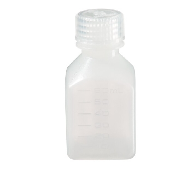 方形瓶，高密度聚乙烯；聚丙烯螺旋盖，60ml容量，72/箱，2018-0060，Nalgene，Thermofisher，赛默飞世尔
