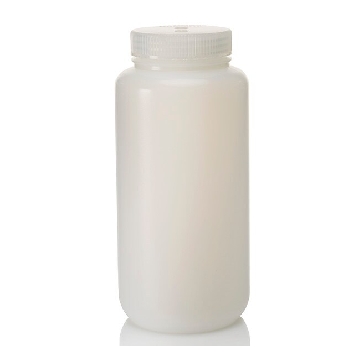 广口样品瓶，天然高密度聚乙烯，天然聚丙烯螺旋盖，1000ml容量，24/箱，2189-0032，Nalgene，Thermofisher，赛默飞世尔