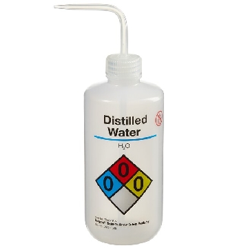 易认安全洗瓶，LDPE，白色LDPE或PPCO瓶体；PP或HDPE盖；PPCO填充管，500ml容量，蒸馏水，天然瓶盖，24/箱，2425-0505，Nalgene，Thermofisher，赛默飞世尔