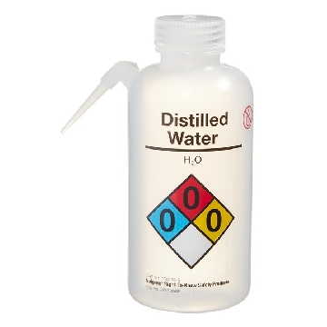 可通气UnitaryTM安全洗瓶，LDPE瓶体；PP或HDPE盖，PTFE滤膜，500ml容量，蒸馏水，天然瓶盖，24/箱，2436-0505，Nalgene，Thermofisher，赛默飞世尔