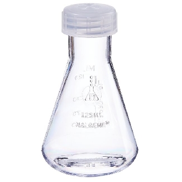 带螺旋盖的锥形瓶，聚碳酸酯，聚丙烯盖，125ml容量，24/箱，4108-0125，Nalgene，Thermofisher，赛默飞世尔