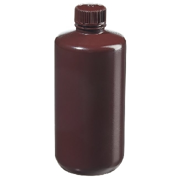 琥珀色窄口包装瓶，琥珀色高密度聚乙烯，500ml容量，125/箱，312085-0016，Nalgene，Thermofisher，赛默飞世尔