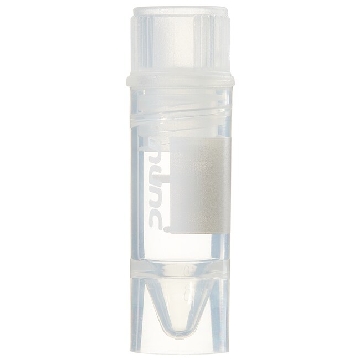 Nunc CryoTubesTM冻存管，内旋盖，聚丙烯冷冻管和内旋盖，已灭菌，具有书写区，建议工作容量1.0ml，总长度42mm,锥形，2000/箱，366656，Thermofisher，赛默飞世尔