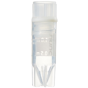 Nunc CryoTubesTM冻存管，内旋盖，聚丙烯冻存管和内旋盖，已灭菌，具有书写区，建议工作容量，1.0ml，2000/箱，377224，Thermofisher，赛默飞世尔