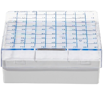 可容纳81个管的微量离心管盒，聚碳酸酯，试管容量0.2ml，24/箱，5055-5002，Nalgene，Thermofisher，赛默飞世尔