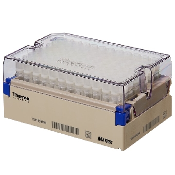 Matrix Matrix 1mL带侧面书写区架装2D管，螺旋盖，管架带条码，Matrix 1.0mL,2D,WP,V-Btm,ScrewCap,BC RK，3741-WP-BR，Thermofisher，赛默飞世尔