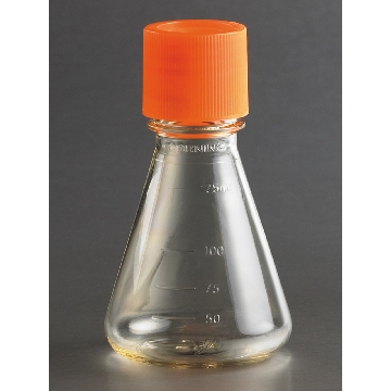 三角培养瓶，125ml 26mm颈瓶直径，密封盖，PC(聚碳酸酯)材质单独包装，（430421/430183/430422/431143/430144/431145-7)，1个/包/50包/箱，FLASK,ERLEN,125ML,26MM,FLAT CAP,PC,S,IND,1/50，型号430421，Corning，康宁