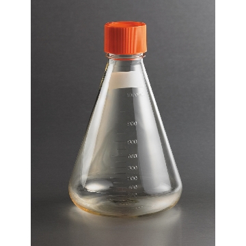 三角培养瓶，1000ml，43mm颈瓶直径，密封盖盖，PC(聚碳酸酯)材质，灭菌单独包装，（430421/430183/430422/431143/430144/431145-7)，1个/包/25包/箱，FLASK,ERLENMEYER,1000ML,43MM,W/SOLID FLAT CAP,S,IND,1/25，型号431146，Corning，康宁