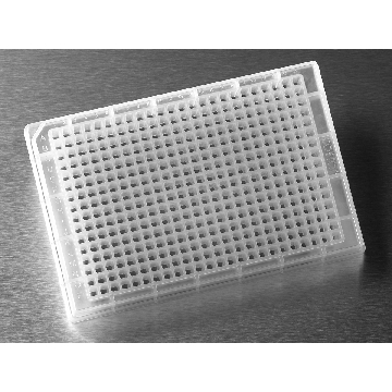 384孔板，透明，圆底，未灭菌，PP（聚丙烯）材质，25个/包/4包/箱，PLT,384WL,PP,STANDARD,NS,BK,25/100，型号3657，Corning，康宁