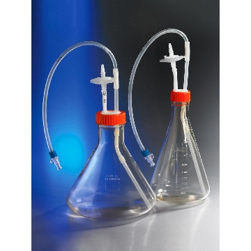 锥形瓶，2L Polycarbonate Erlenmeyer Flask with 1/4" Dip Tube, 0.2μm Vent, MPC Male Disconnect, Sterile，型号431518，Corning，康宁
