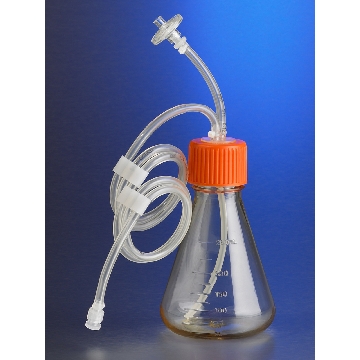 锥形瓶，Corning 250ml Polycarbonate Erlenmeyer Shake Flask with Aseptic Transfer Cap with 1/8" ID C-Flex and Male Luer Lok Disconnect,Sterile,1/bag,4/case，11415，Corning，康宁