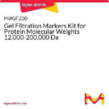 蛋白分子量 12,000-200,000 Da 的凝胶过滤标记物试剂盒，1KIT，MWGF200-1KT，Sigma