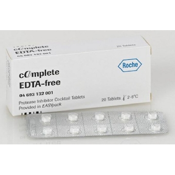 不含EDTA的cOmplete™蛋白酶抑制剂混合物，20TABLETS，4693132001，Roche