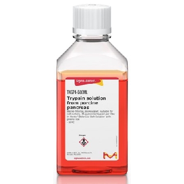 胰蛋白酶 溶液 来源于猪胰腺，100ML，T4674-100ML，Sigma