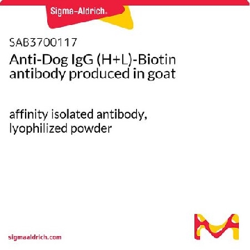 Anti-Dog IgG (H+L)-Biotin antibody produced in goat，2MG，SAB3700117-2MG，Sigma
