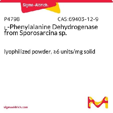 L -苯丙氨酸脱氢酶 来源于芽孢八叠球菌 属，50UNITS，P4798-50UN，Sigma