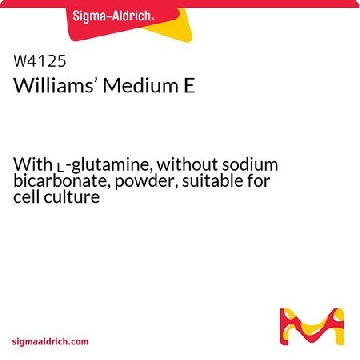 Williams’ 培养基E，10X1L，W4125-10X1L，Sigma