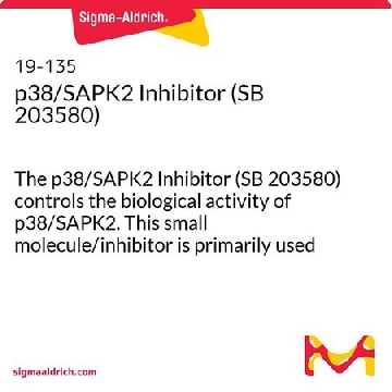 p38/SAPK2 抑制剂（SB 203580），1MG，19-135，Sigma