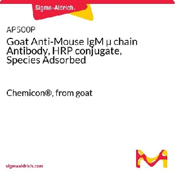 Goat Anti-Mouse IgM µ chain Antibody, HRP conjugate, Species Adsorbed，1ML，AP500P，Sigma