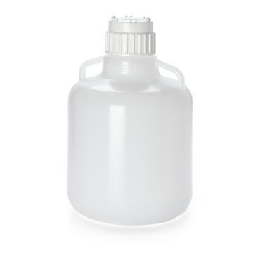 NALGENE耐用真空细口大瓶，聚丙烯；白色聚丙烯盖，TPE垫圈，20L容量